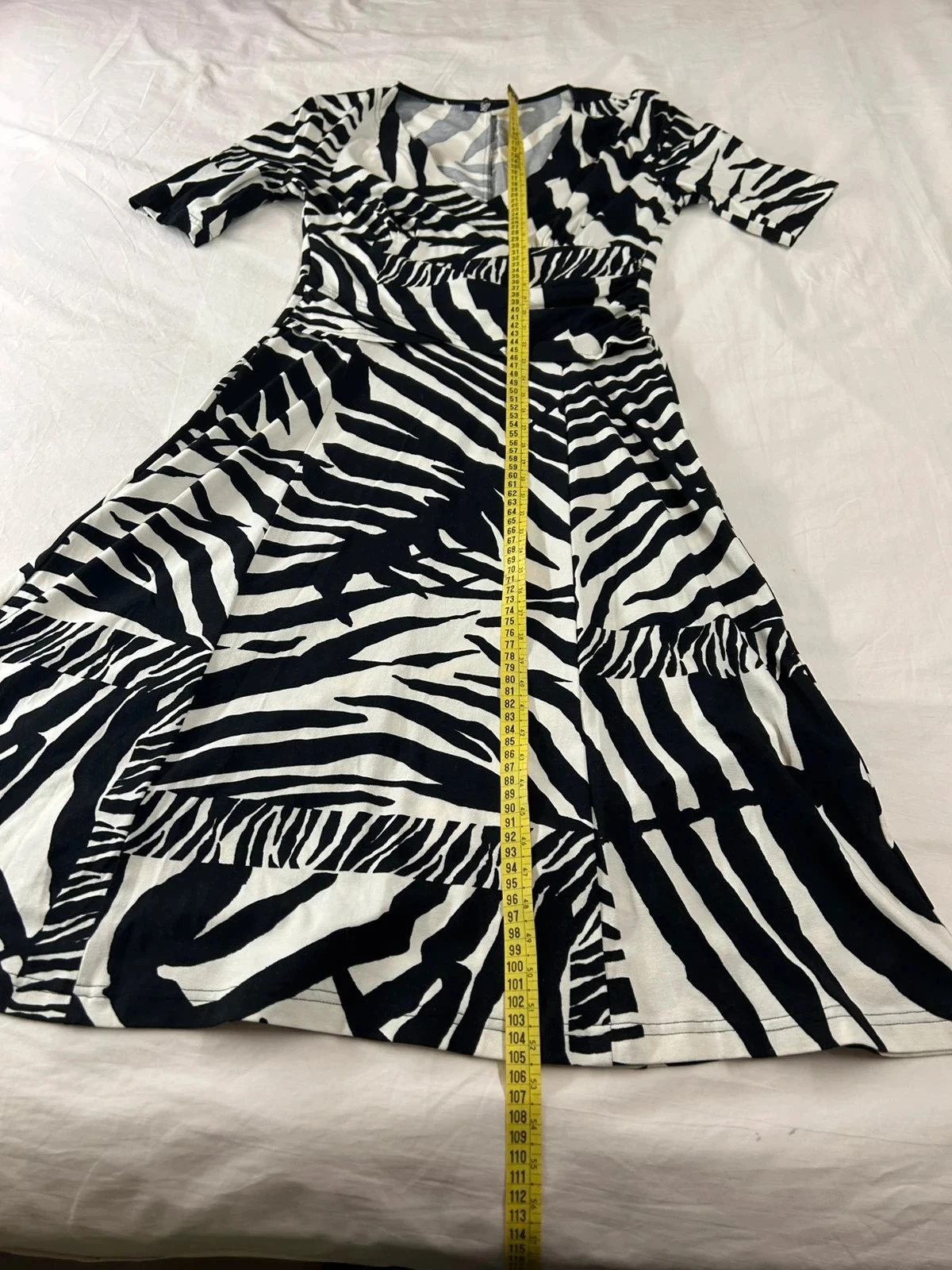 Lange kapalua-jurk van viscose met vintage zebrapatroon – photo 8